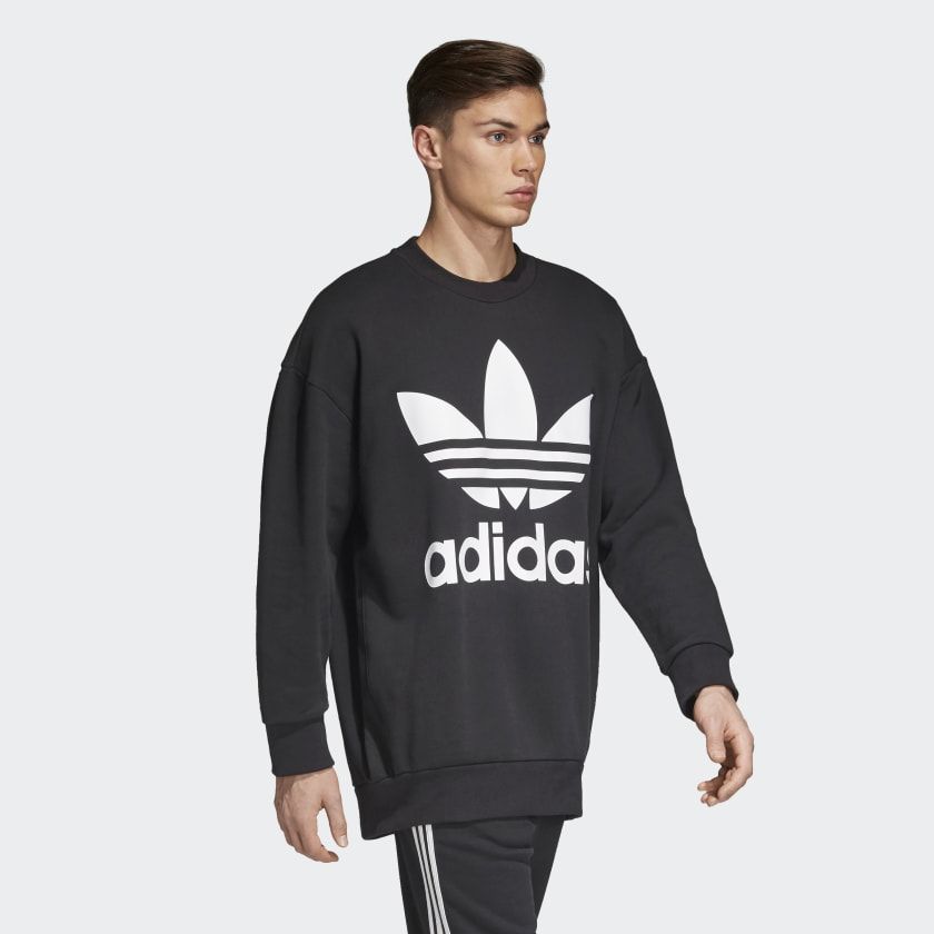 adidas Originals Oversize Trefoil d emperis CW1236 Juoda SIL