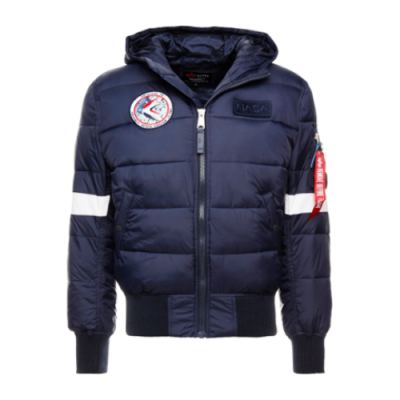 Striukės Alpha Industries Alpha Industries Hooded Puffer FD NASA striukė 198121-07 Mėlyna