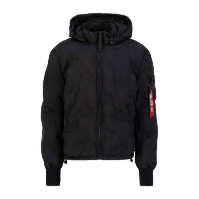 Striukės Alpha Industries Alpha Industries Hooded Logo Puffer striukė 108107-03 Juoda
