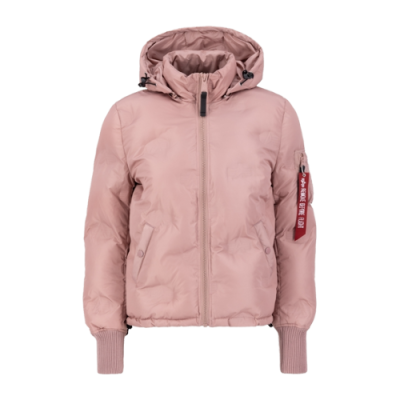 Striukės Alpha Industries Alpha Industries Wmns Hooded Logo Puffer striukė 108005-397 Rožinis