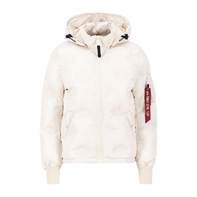 Striukės Alpha Industries Alpha Industries Wmns Hooded Logo Puffer striukė 108005-578 Balta