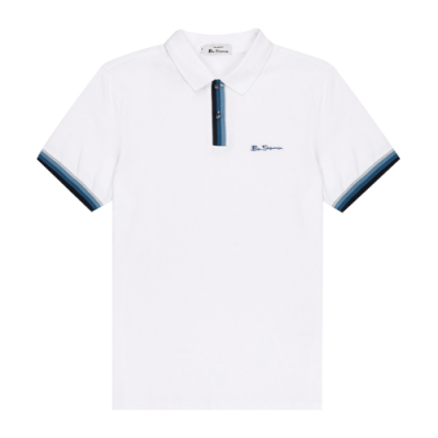 Marškinėliai Ben Sherman Ben Sherman Placket Interest SS Polo marškinėliai 0063363-010 Balta