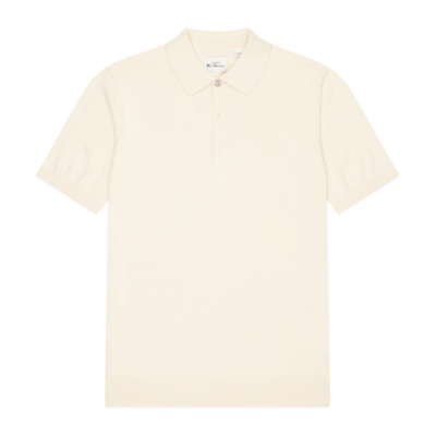 Marškinėliai Ben Sherman Ben Sherman Signature Knitted SS Polo marškinėliai 0063352-015 Rusvai Gelsvas