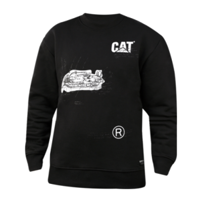 Džemperiai  CAT Fashion Crewneck džemperis 2910527-BLCK Juoda