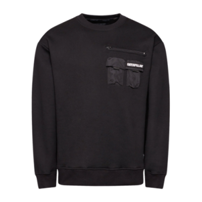 Džemperiai Cat CAT Pocket Logo Crewneck džemperis 2910520-BLCK Juoda