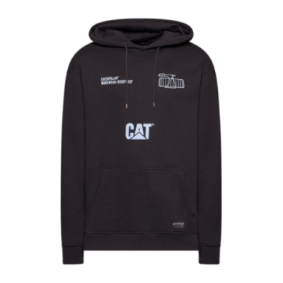 Džemperiai Cat CAT Painted Hoodie džemperis 2910526-BLCK Juoda