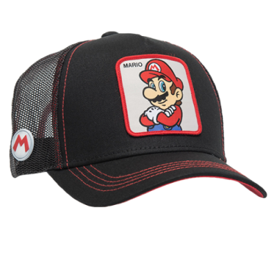 Kepurės Capslab CapsLab Super Mario Trucker kepurė CLSMB1-MAR2 Juoda