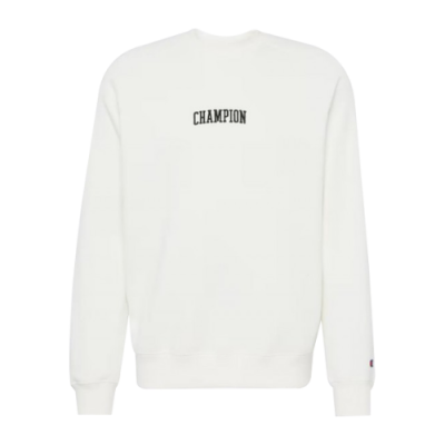 Džemperiai Champion Champion Embroidered Bookstore Logo Script Crewneck džemperis 217879-YS084 Balta
