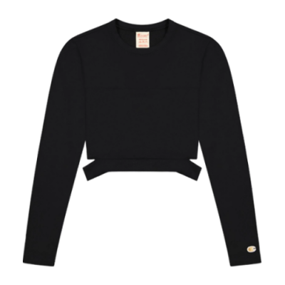Marškinėliai Moterims Champion Wmns Small Logo LS laisvalaikio marškinėliai 115652-KK001 Juoda