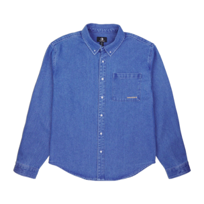 Marškiniai Vyrams Converse Denim Oxford Button-Up laisvalaikio marškiniai 10025071-A01 Žydra