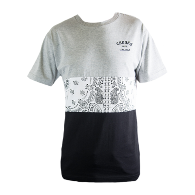 Marškinėliai Apranga Crooks & Castles laisvalaikio marškinėliai 1350101 Juoda Pilka