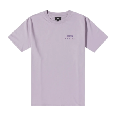 Marškinėliai Edwin Edwin Logo Chest SS laisvalaikio marškinėliai I026690-0WS67 Violetinė
