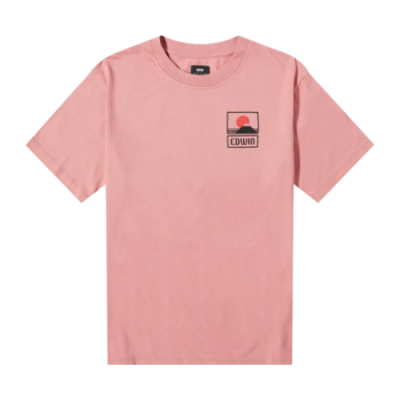 Marškinėliai Edwin Edwin Sunset On Mt Fuji SS laisvalaikio marškinėliai I025881-0WT67 Rožinis