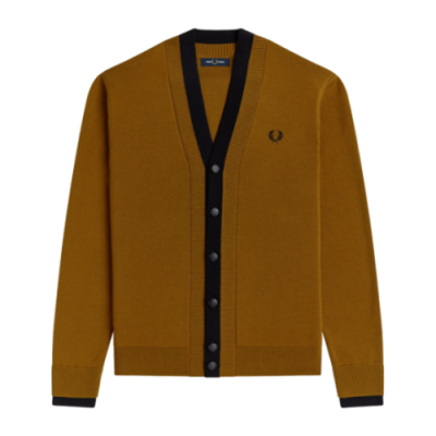 Megztiniai Vyrams Fred Perry Double Placket kardiganas K3538-644 Ruda