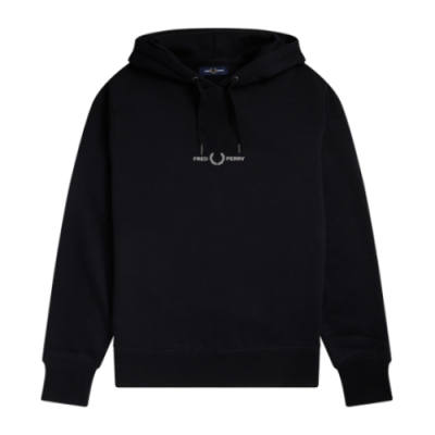 Džemperiai Fred Perry Fred Perry Embroidered Hoodie džemperis M4728-184 Juoda