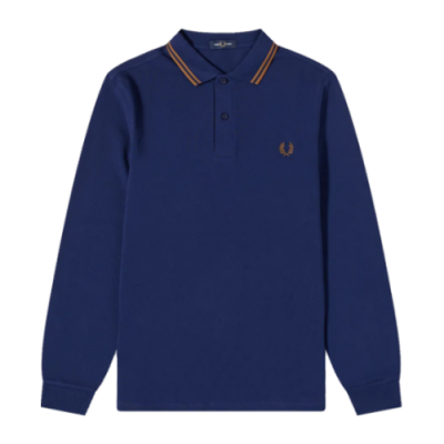 Marškinėliai Fred Perry Fred Perry Classic LS Polo marškinėliai M3636-143 Mėlyna