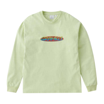 Marškinėliai Gramicci Gramicci Unisex Oval L/S laisvalaikio marškinėliai G3SUT052-MINT Žalias