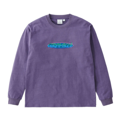 Marškinėliai Gramicci Gramicci Unisex Oval L/S laisvalaikio marškinėliai G3SUT052-PRPL Violetinė