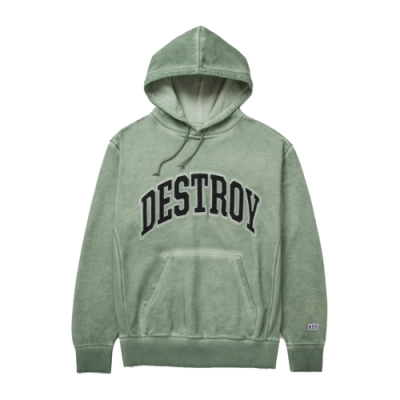 Džemperiai Kolekcijos HUF Destroy Rebuild Faded Pullover Hoodie džemperis FL00187-GRN Žalias