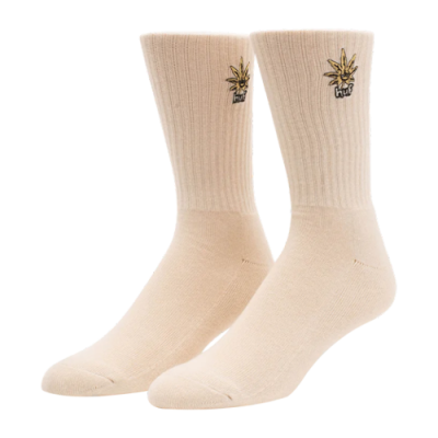 Kojinės Kojinės HUF Green Buddy Embroidered kojinės SK00728-CRM Rusvai Gelsvas