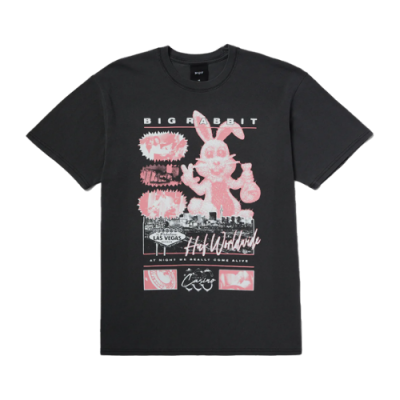 Marškinėliai Huf HUF x Freddie Gibbs Night Alive Washed laisvalaikio marškinėliai TS02162-BLK Juoda