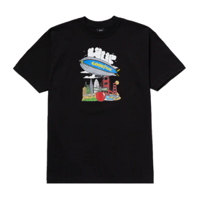 Marškinėliai Huf HUF x Goodyear Discover laisvalaikio marškinėliai TS02118-BLK Juoda
