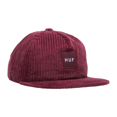 Kepurės Kepurės HUF Box Logo Cord 5-Panel Snapback kepurė HT00702-ROSE Raudona
