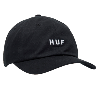 Kepurės Vyrams HUF Essentials OG Logo 6 Panel kepurė HT00345-BLK Juoda