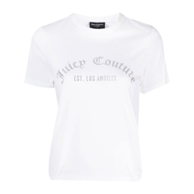 Marškinėliai Kolekcijos Juicy Couture Wmns Arched Diamante Noah laisvalaikio marškinėliai JCCCT123812-117 Balta