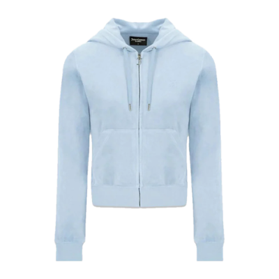 Džemperiai Moterims Juicy Couture Wmns Robertson Classic Velour Zip Trough džemperis JCAP176-382 Žydra