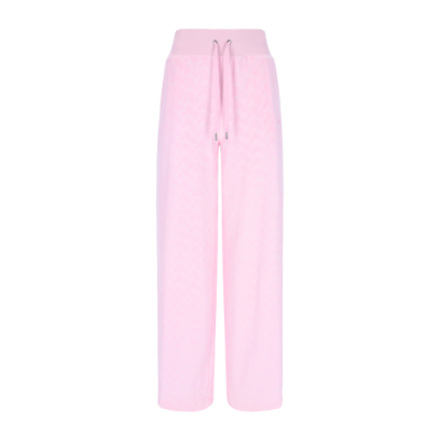 Kelnės Juicy Couture Juicy Couture Wmns Wide Leg Arched Monogram Luxe Velour Track kelnės JCCBJ123814-381 Rožinis