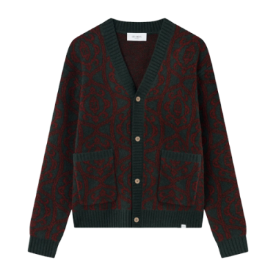Megztiniai Vyrams Les Deux Fillip Jacquard kardiganas LDM310097-546634 Žalias