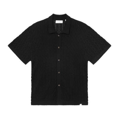 Marškiniai Vyrams Les Deux Garrett Knitted laisvalaikio marškiniai LDM310088-100100 Juoda