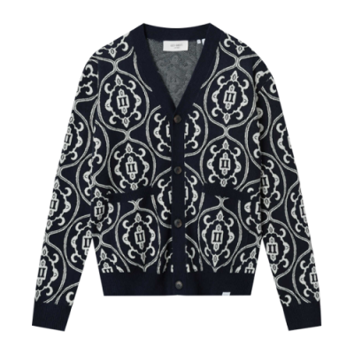 Megztiniai Vyrams Les Deux Ornament Intarsia kardiganas LDM310074-460215 Mėlyna
