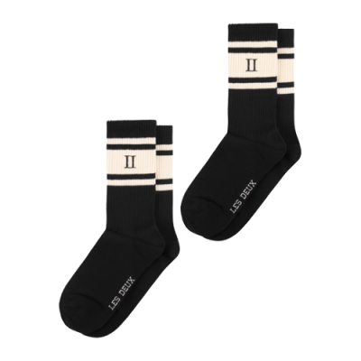 Kojinės Dovanų Idėjos Iki 25eur Les Deux William Stripe kojinės (2 poros) LDM950006-100215 Juoda