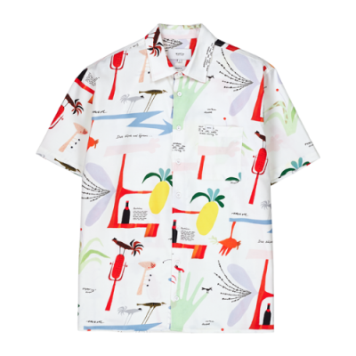 Marškiniai Makia Makia x Olle Eksell Unisex Olle marškiniai U61021-001 Balta Daugiaspalvis