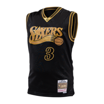 Marškinėliai Kolekcijos Mitchell & Ness NBA Philadelphia 76ers Allen Iverson Swingman Tank krepšinio marškinėliai BW19065-P76BLCK01AIV Juoda