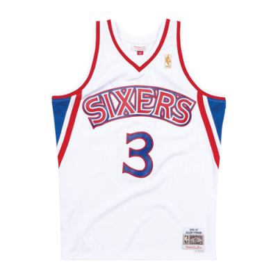 Marškinėliai Mitchell & Ness Mitchell & Ness NBA Philadelphia 76ers Allen Iverson 1996-97 Home Swingman Tank krepšinio marškinėliai 18198-P76-WHIT96 Balta