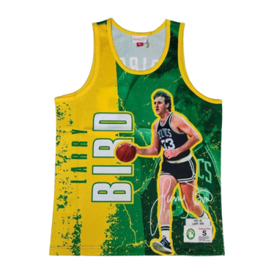 Marškinėliai Mitchell & Ness Mitchell & Ness NBA Boston Celtics Larry Bird Player Burst Mesh Tank krepšinio marškinėliai 5010-BCEYLBIDK-GREN Žalias