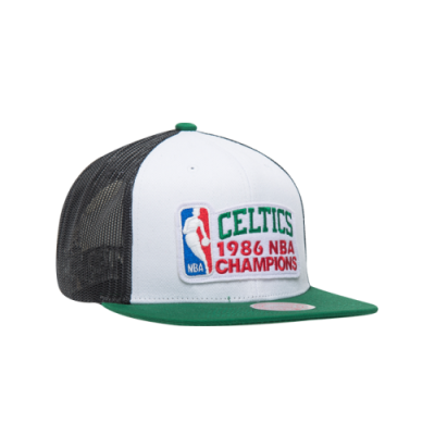 Kepurės Vyrams Mitchell & Ness NBA Boston Celtics 86 Champs Trucker Snapback kepurė 2989-BCEYYPPP-WHGN Balta Daugiaspalvis