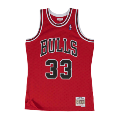 Marškinėliai Mitchell & Ness Mitchell & Ness NBA Chicago Bulls Scottie Pippen Road 1997-98 Swingman Tank krepšinio marškinėliai 18153-CBUSCAR97-RED Raudona