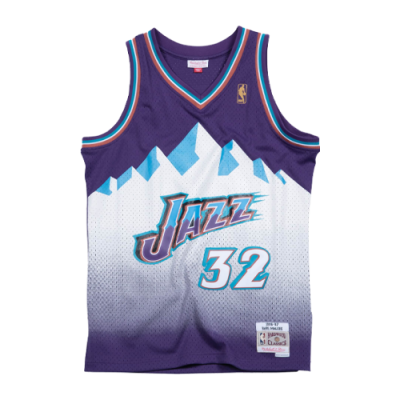 Marškinėliai Vyrams Mitchell & Ness NBA Karl Malone Utah Jazz Road 1996/97 Swingman Jersey krepšinio marškinėliai 18216-UJA-PURP96 Violetinė