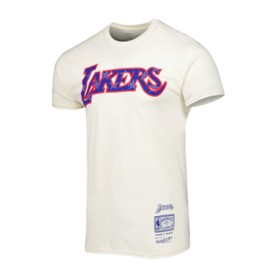 Marškinėliai Dovanų Idėjos Iki 100eur Mitchell & Ness NBA Los Angeles Lakers Americana laisvalaikio marškinėliai INTL1178-LAL-CRM Balta