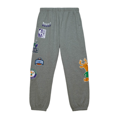 Kelnės Mitchell & Ness Mitchell & Ness NBA Milwaukee Bucks City Collection Fleece kelnės 4988-MBUYYPP-GREY Pilka