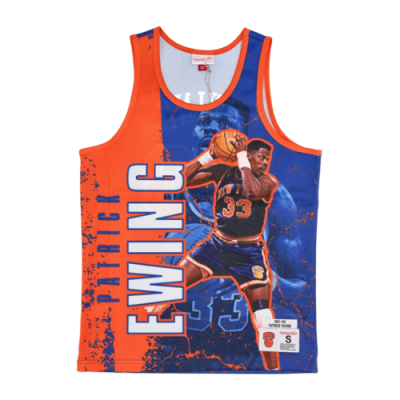 Marškinėliai Mitchell & Ness Mitchell & Ness NBA New York Knicks Patrick Ewing Player Burst Mesh Tank krepšinio marškinėliai 5010-NYKYYPEW-BLUE Mėlyna