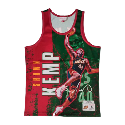Marškinėliai Mitchell & Ness Mitchell & Ness NBA Seattle Supersonics Shawn Kemp Player Burst Mesh Tank krepšinio marškinėliai 5010-SSUYYSKEDK-GN Žalias