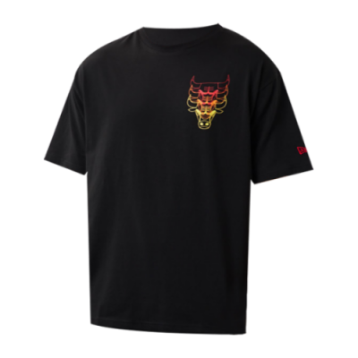 Marškinėliai New Era New Era NBA Chicago Bulls Stacked Oversized SS krepšinio marškinėliai 60284694 Juoda