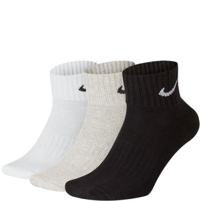 Kojinės Moterims Nike Cushioned Ankle kojinės (3 Poros) SX4926-901 Juoda Pilka Daugiaspalvis
