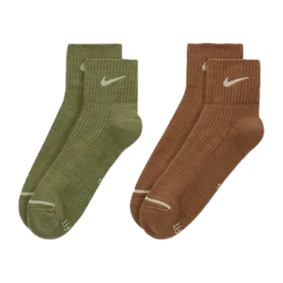 Kojinės Moterims Nike Everyday Essentials Cushioned Ankle kojinės (2 poros) DQ6397-903 Ruda Žalias