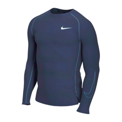 Marškinėliai Treniruočių Nike Pro Dri-FIT Tight-Fit LS treniruočių marškinėliai DD1990-451 Mėlyna